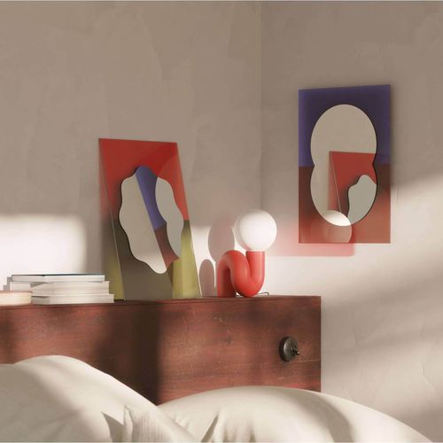 Wandmontierter Spiegel - Wander - Petite Friture - modern / rechteckig / blau