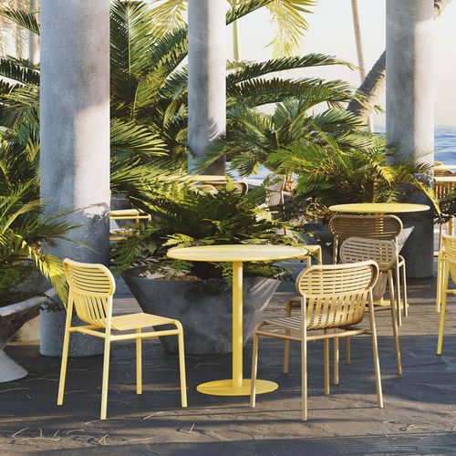 Moderner Bistrotisch - Week-end - Petite Friture - Aluminium / Gestell aus Aluminium / rund