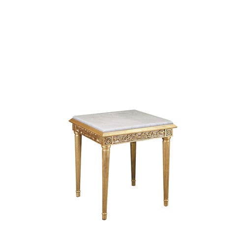 Stil-Beistelltisch - MARIA - Colección Alexandra - Marmor / Gestell aus Holz / quadratisch