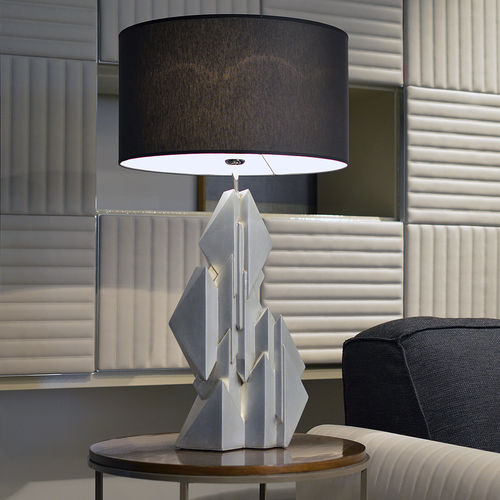 Tischlampe - Colección Alexandra - Keramik / Leder / modern