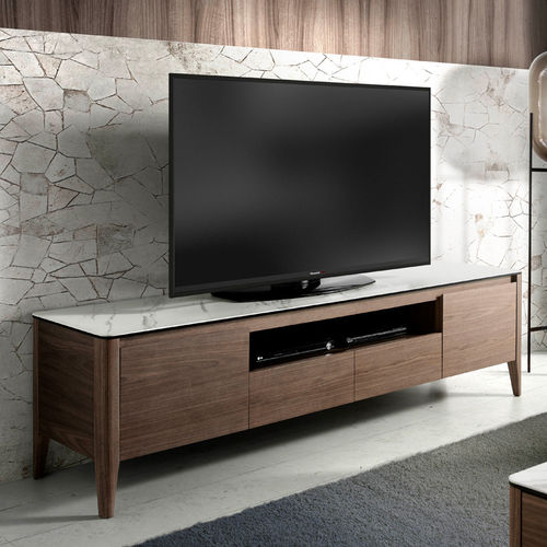 Modernes Fernsehmöbel - 3083  - Angel Cerdá - lowboard / Holzfurnier / Keramik