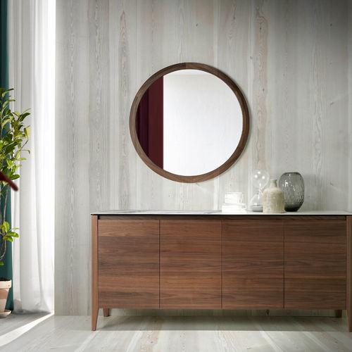 Wandmontierter Spiegel - 3084  - Angel Cerdá - modern / rund / blattvergoldetes Holz