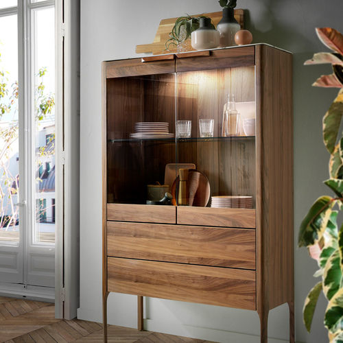 Hohes Sideboard - 3075 - Angel Cerdá - modern / Nussbaum / Stahl