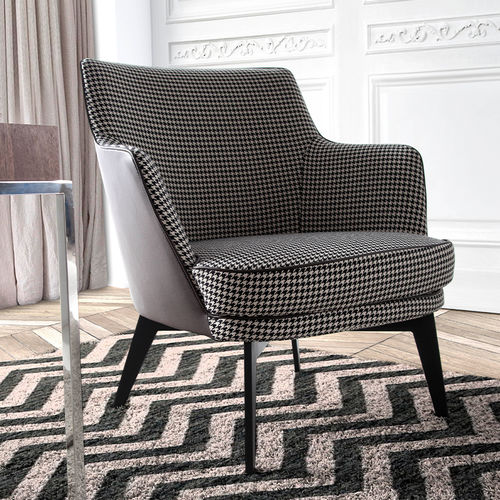 Moderner Sessel - 5011 - Angel Cerdá - Stoff / Leder / aus lackiertem Stahl