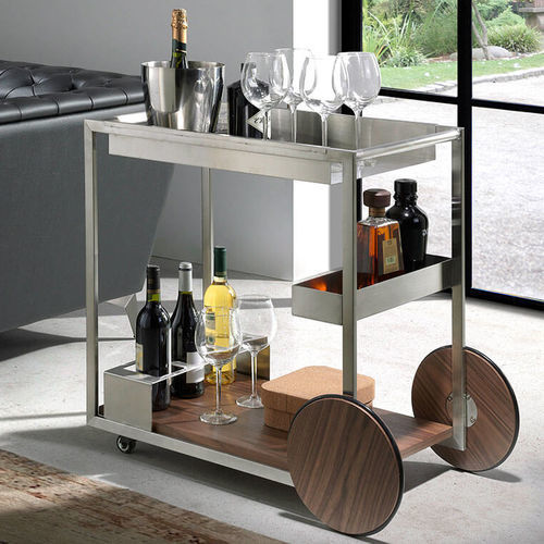 Wagen für Restaurants - 3116 - Angel Cerdá - für Bar / polierter Edelstahl / Holzfurnier