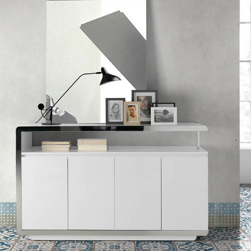 Modernes Sideboard - 3055 - Angel Cerdá - lackiertes Holz / Edelstahl / mit Regal