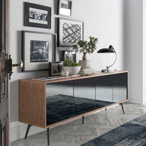 Modernes Sideboard - 3061 - Angel Cerdá - Eiche / Vorderseite aus Hartglas / mit Schwingtür