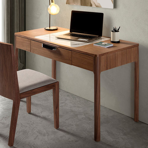 Bodenstehender Schreibtisch - 7043 - Angel Cerdá - modern / Nussbaum / gerade