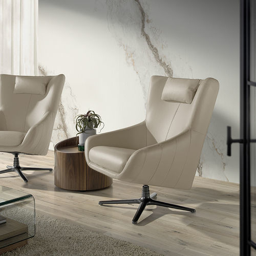Moderner Sessel - 5090 - Angel Cerdá - Leder / mit abnehmbarem Kissen / Hochlehner