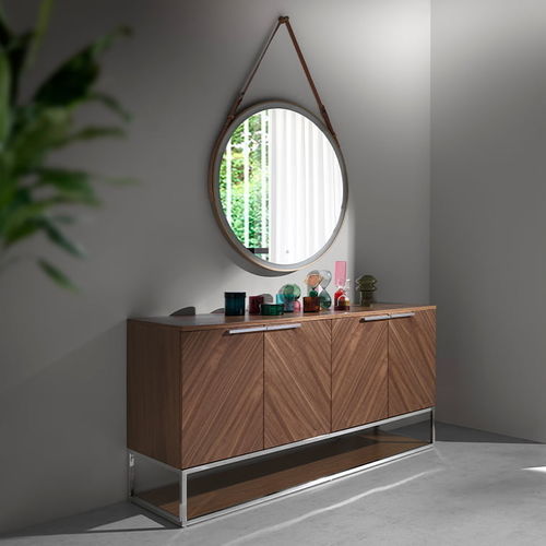 Modernes Sideboard - 3233 - Angel Cerdá - Nussbaum / Edelstahl / Chromstahl