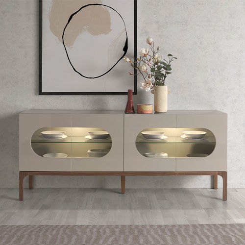 Modernes Sideboard - 3241 - Angel Cerdá - Holz / Vorderseite aus Hartglas / mit integrierter Beleuchtung