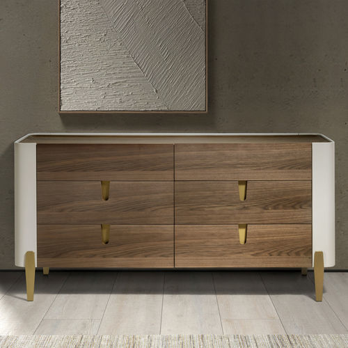 Moderne Kommode - 7185 - Angel Cerdá - Nussbaum / Holzfurnier / lackiertes MDF