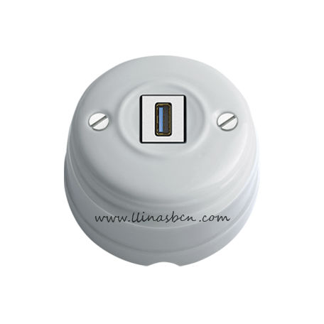USB-Steckdose - IDEAL - Llinàs BCN - wandmontiert / Aufputz / Porzellan