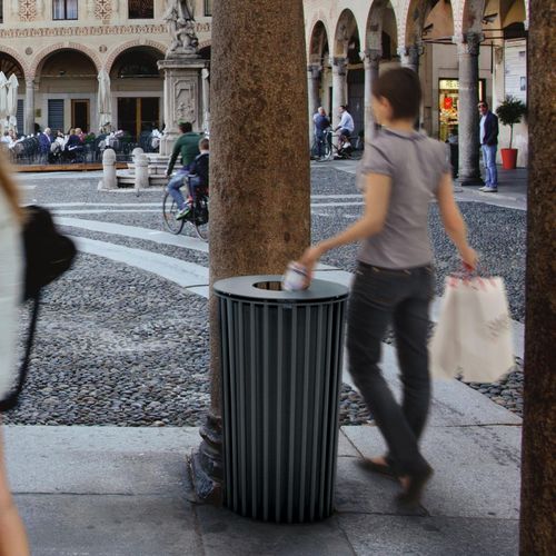 Abfallbehälter / galvanisiertem Stahl - 015  - URBANTIME - Edelstahl / pulverbeschichteter Stahl / für Außenbereich