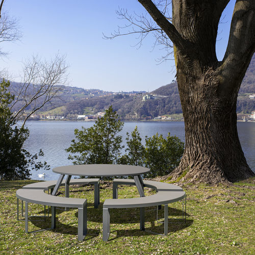 Moderner Picknicktisch - SEMPREVERDE.040 - URBANTIME - Aluminium / Gestell aus Aluminium / rund