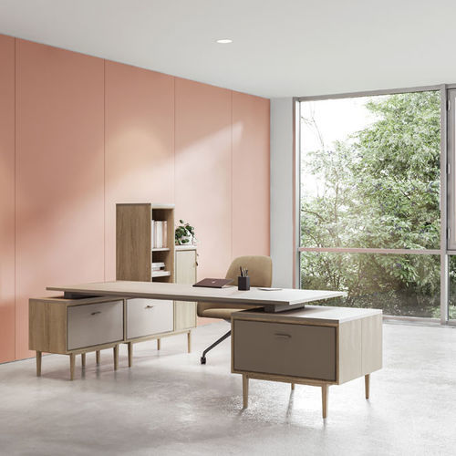 Bodenstehender Schreibtisch - GBOX SENSES - FAMO - modern / Holz / Stahl