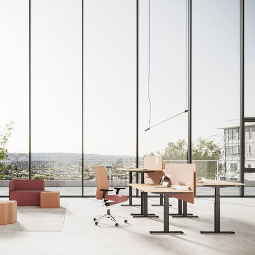 Bodenstehender Schreibtisch - STAND UP - FAMO - modern / Holz / gerade