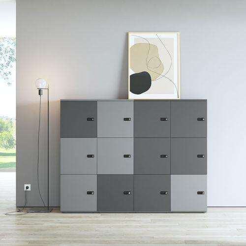 Metall-Garderobenschrank - FAMO - Holz / Zahlen / für Gewerbegebrauch