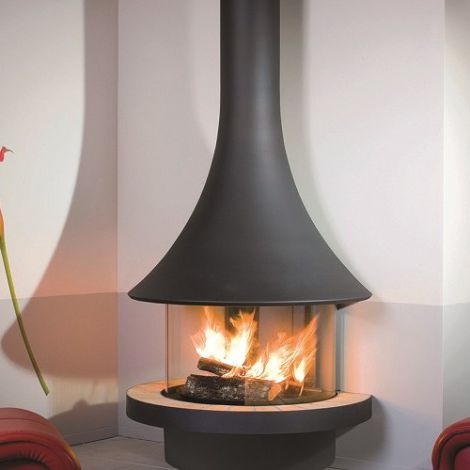 Gaskamin - STAND ALONE 75X65 CURVE - Ortal USA - bodenstehend / Einseitig / geschlossene Feuerstelle