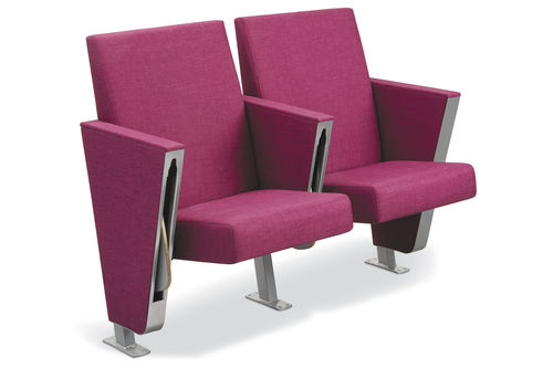 Hörsaalstuhl / geformtes Sperrholz - J30 - Sedia Systems - Stoff / mit Ablage