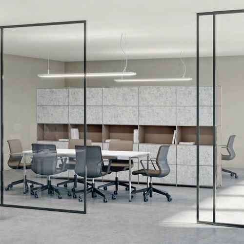 Moderner Tisch - SYSTEM4 - Viasit GmbH - Glas / Milchglas / Stahl