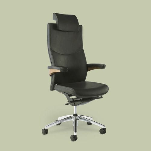 Moderner Chefsessel - TORO - Viasit GmbH - Leder / Stoff / Nussbaum