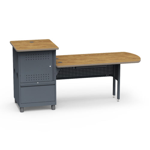 Moderner Schreibtisch - INSTRUCTOR MEDIA STATION - Virco - Stahl / Lochblech / Hochdrucklaminat
