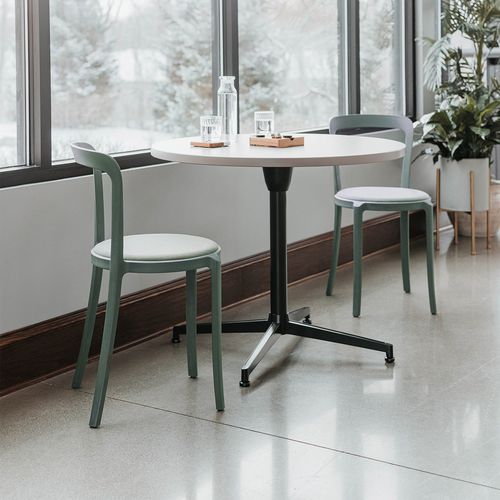 Moderner Arbeitstisch - JIVE - Haworth - Hochdrucklaminat / Metalldraht / Aluminiumguss