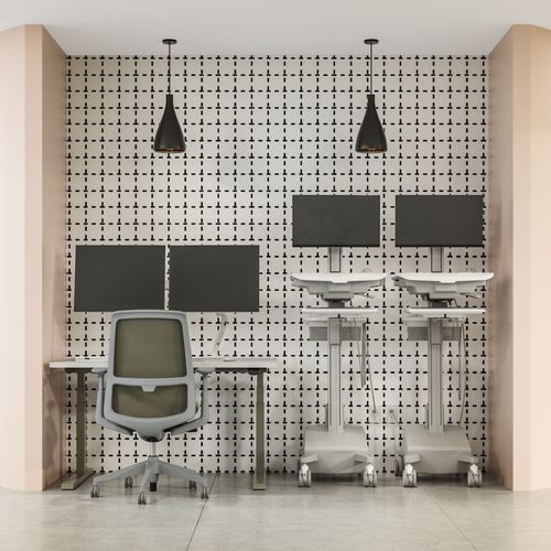 Arbeitsstation für Büro - CAREFIT SLIM 2.0 LCD CART - Haworth - für Stadion