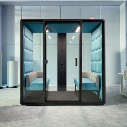 POD-Büro / mit integrierter Beleuchtung - HUSHFREE.M - Haworth - Akustik / für 2 Personen / USB