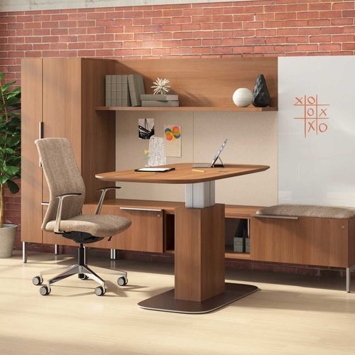 Moderner Schreibtisch - FLUX - Jasper Group - Holzfurnier / Nussbaum / Kirschbaum