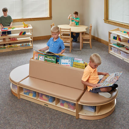 Modulare Polsterbank - READ-A-ROUND - Jonti-Craft, Inc. - modern / Holz / mit Rückenlehne