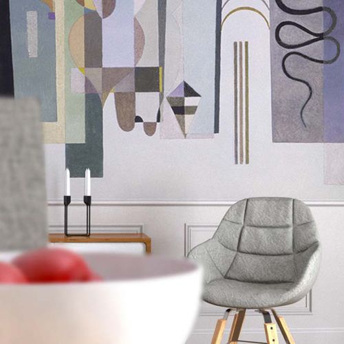 Moderne Tapete - KANDINSKY - Papiers de Paris - Motiv / Patchwork / mehrfarbig