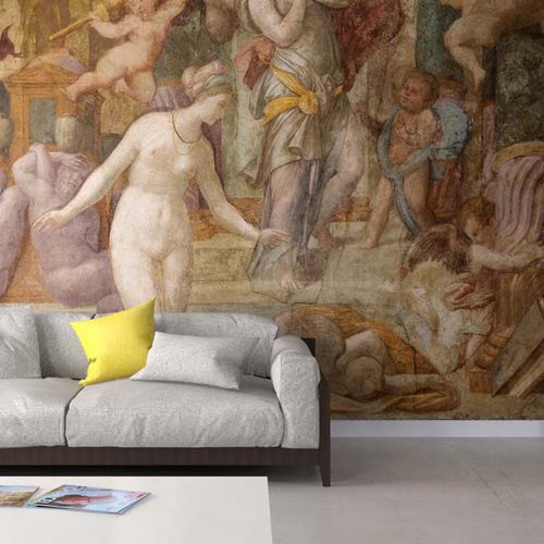 Klassische Tapete - RENAISSANCE FRESCO1/14  - Papiers de Paris - Szenen / Tapetenoptik / braun