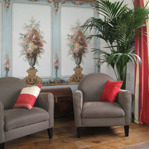 Klassische Tapete - DÉCOR LOUIS XIV - Papiers de Paris - Blumenmotiv / Szenen / Tapetenoptik