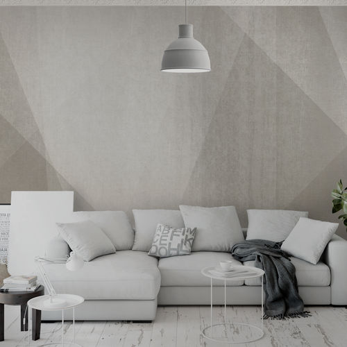 Moderne Tapete - DESIGNLUX #5  - Papiers de Paris - mit geometrischen Motiven / Stoffoptik / grau