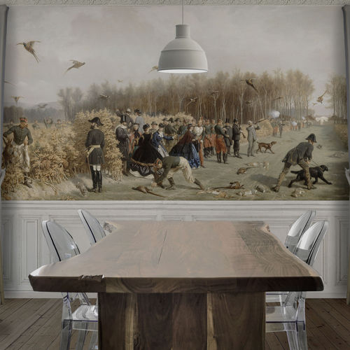 Klassische Tapete - HUNTING PARTY - Papiers de Paris - Tiermuster / Szenen / Tapetenoptik