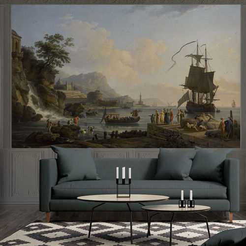 Moderne Tapete - SUNSET MARINE - Papiers de Paris - Szenen / Tapetenoptik / mehrfarbig