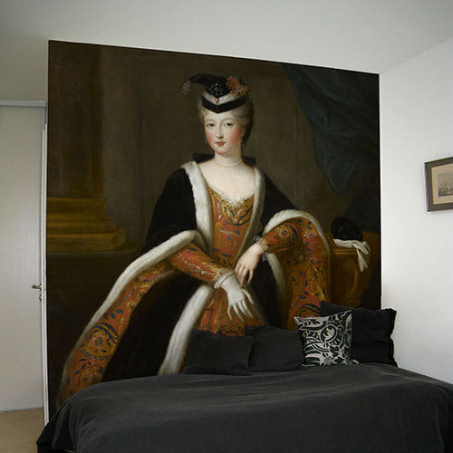 Stil-Tapete - LADY IN RED DRESS - Papiers de Paris - Kunstdruck / Tapetenoptik / braun