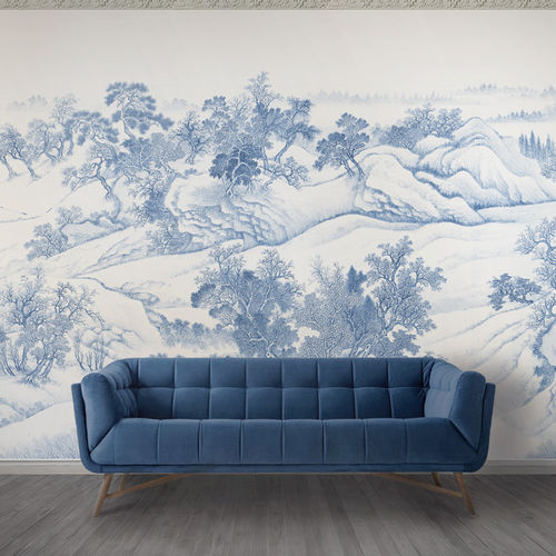 Moderne Tapete - CHINESE MOUNTAINS - Papiers de Paris - Seide / chinesisches Motiv / Szenen