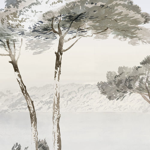 Moderne Tapete - UMBRELLA PINES - Papiers de Paris - Naturmotiv / Panorama / Stoffoptik