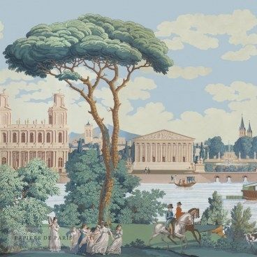 Moderne Tapete - MONUMENTS OF PARIS - Papiers de Paris - Panorama / Tapetenoptik / mehrfarbig