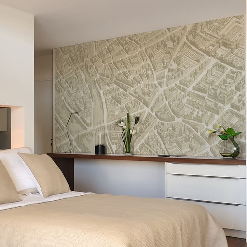 Moderne Tapete - PARIS 1739 - Papiers de Paris - Städtemotiv / Kartenmotiv / Szenen