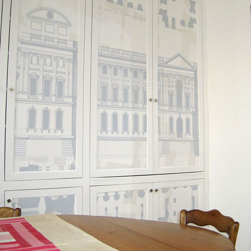 Klassische Tapete - Papiers de Paris - Motiv / Tapetenoptik / weiß
