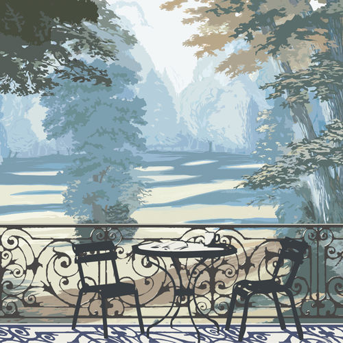 Moderne Tapete - FRENCH GARDEN - Papiers de Paris - Naturmotiv / Szenen / Tapetenoptik