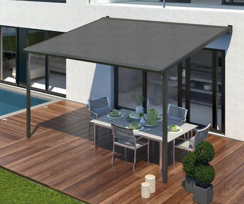 Angebaute Pergola - LT66  - La Toulousaine - Acryl / Aluminium / mit Stoffüberdachung