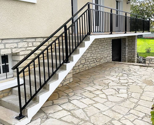 Aluminium-Geländer - La Toulousaine - mit Stangen / für Außenbereich / für Terrasse