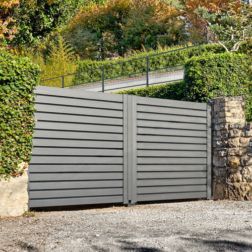 Einflügeliges Tor - STENDAL - La Toulousaine - Schiebe / Aluminium / Lamellen