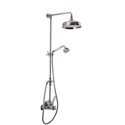Thermostatische Duschsäule - COLONIAL - CARIMALI design shower_space - Edelstahl / Chromoberfläche / wandmontiert