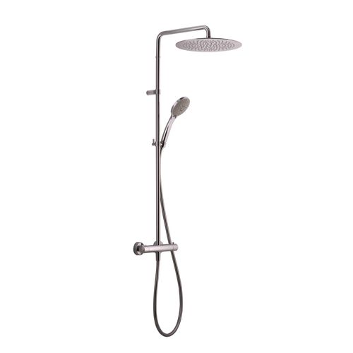 Thermostatische Duschsäule - RIGOLETTO MYSLIM - CARIMALI design shower_space - Edelstahl / Chromoberfläche / wandmontiert